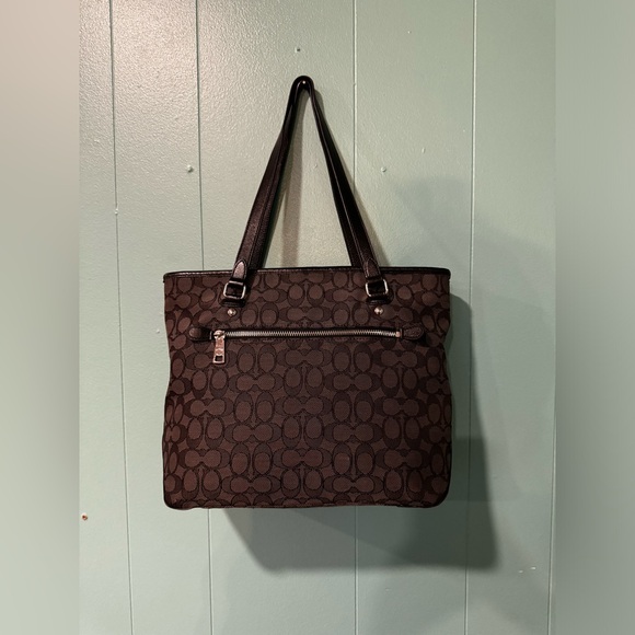 Coach Signature Black Shoulder Tote Bag F36185 - Picture 4 of 12